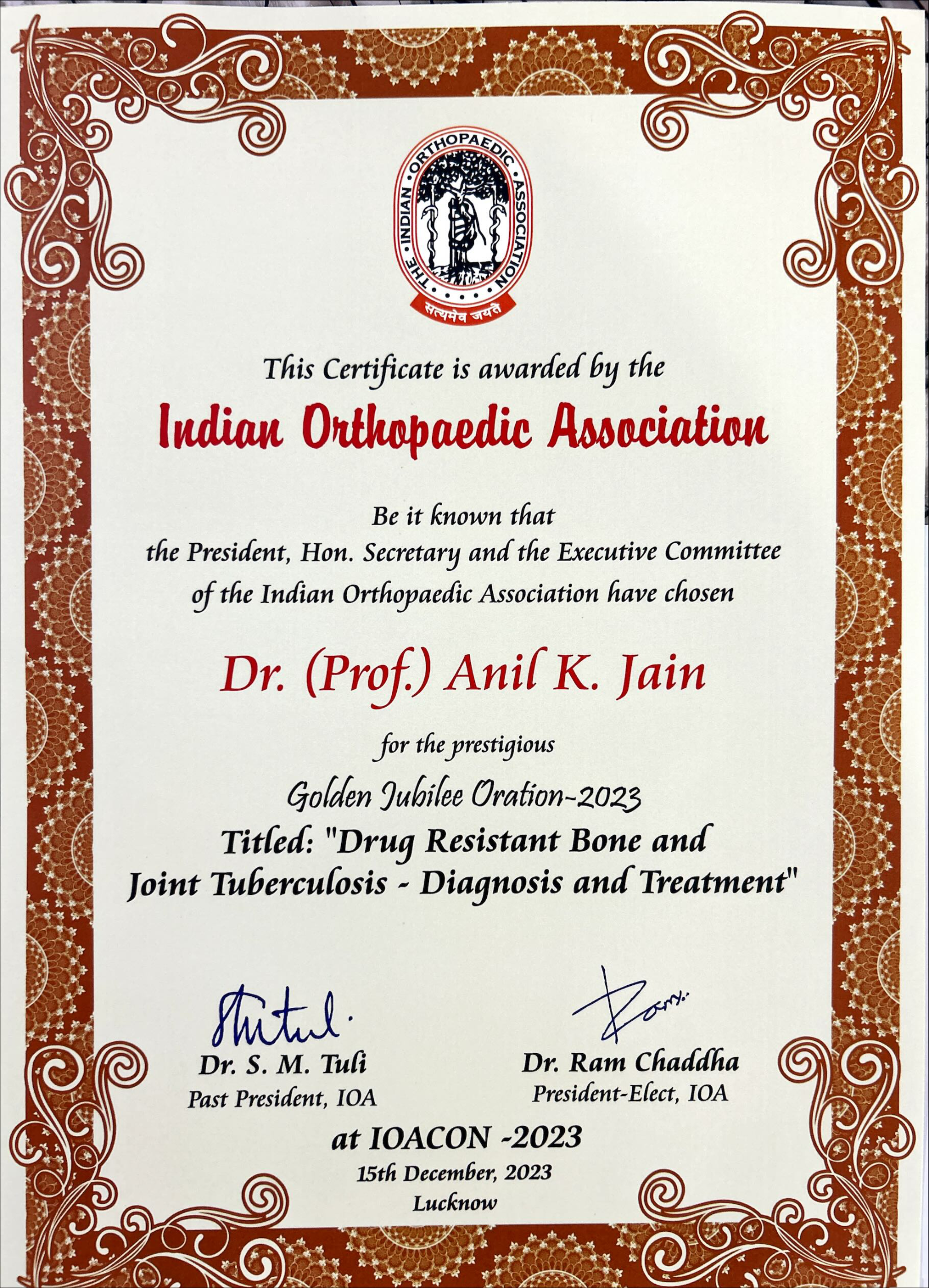 golden jubilee oration 2023